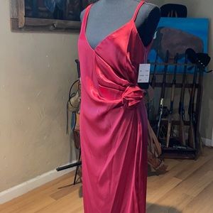 Red wrap dress
